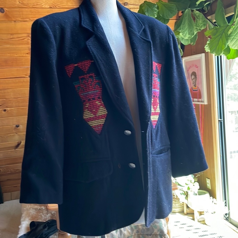 VINTAGE oversized western wool blazer
